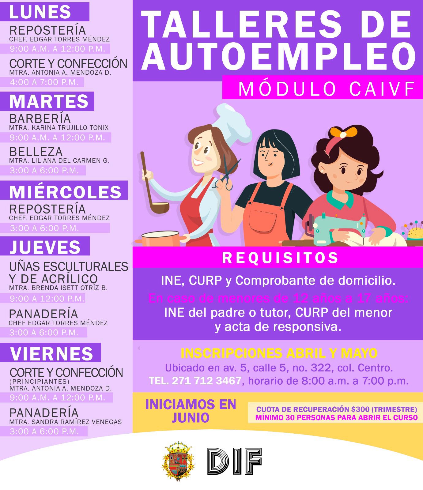 El DIF Córdoba invita a inscribirse a los talleres de Autoempleo que se ...
